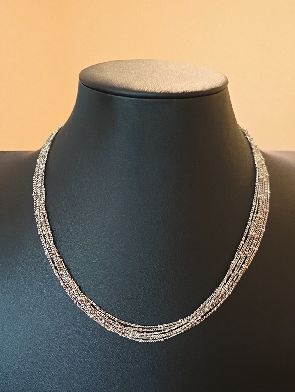 Milor Italy Sterling Silver Multi-Strand Waterfall Necklace, 7-Strand 925